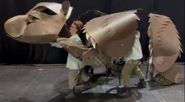Bear puppet at Holding Achilles media call for the Sydney Festival 2023