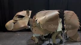 Bear puppet at Holding Achilles media call for the Sydney Festival 2023