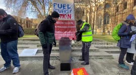 UK fuel poverty: Demonstrators lay coffin to raise awareness on winter deaths