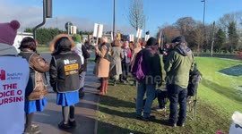 Nurses protest continues in Derby, UK