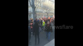 Protest against pension reform in Marseille, France