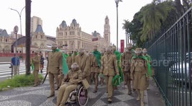 Cegos visual performance in Sao Paulo, Brazil criticizing actions of Bolsonarists