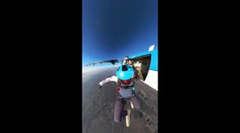 Skydivers in Perris jump from the plane to make an air train and they fly it until it details!