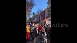 People protest against pension reform in Marseille, France