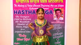 YOUNGEST TO RECITE AND PERFORM MAXIMUM BHARATHNATYAM HASTA ANGAS IN 1 MINUTE
