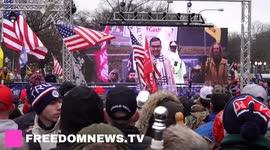File footage shows George Santos speaking at DC Rally the day before storming of the Capitol
