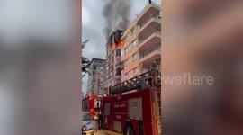 Fire rips through apartment in Turkey where 'grandson killed grandmother and aunt'