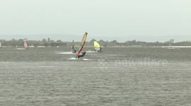 What some older Australians do in summer - Speed Sailors getting their kicks in Peel Inlet