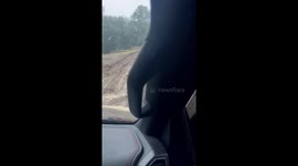 California Floods: Woman spots messed-up landslide while driving down Cenegal Rd, Atascadero