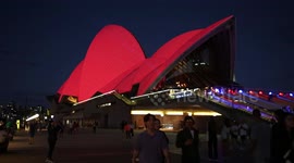 Sydney Opera House turns red for Chinese New Year, Australia