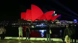 Sydney Opera House turns red for Chinese New Year, Australia