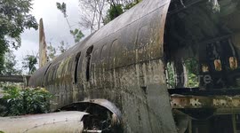Abandoned airplane in deep Malaysian forest