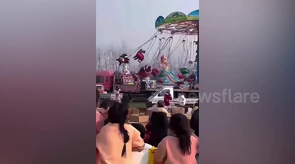Swing Ride Collapse Tourists on swing ride in China flung into nearby truck - Buy, Sell or ...