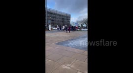Nurses picket line in Merseyside, UK