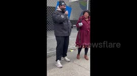 Man giving speech on environmental racism in New York, NY, USA
