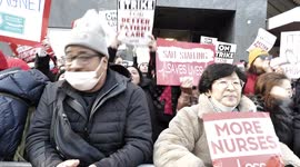 MORE THAN 7,000 NEW YORK CITY NURSES GO ON STRIKE