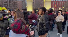 Interview before protest for Tyre Nichols in New York, USA