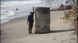 A village abandoned by residents due to coastal erosion in Agam district, West Sumatra, Indonesia 10 years ago