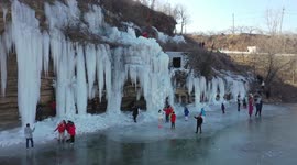Insanely massive ice seen hanging in China