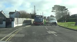 Port Isaac Roads being resurfaced causes traffic chaos , bad signage is allowing busses through into a dead end