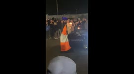 Costumed cone man stands at center of 'dangerous illegal' car drifting show in UK
