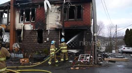 Dramatic house fire 2nd alarm in Coal Township Pennsylvania