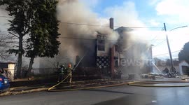 Dramatic house fire in Coal Township, Pennsylvania draws brave response from firefighters