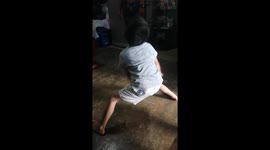 This is a video of a funny kid