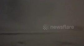 US Arctic blast: Severe storm with gusty winds in Oswego, New York