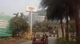 Stock Shots of Adani Company Logos and Facilities in Mumbai, India