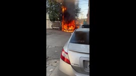 Vehicle combustion spontaneous in residential street on Sherman Street