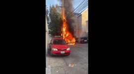 The heat is real , Sherman pl spontaneous Vehicle combustion in residential street