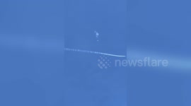 Chinese spy ballon shot down over the coast off South Carolina by US jet