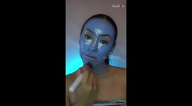 FaBLUEous Avatar-inspired makeup look