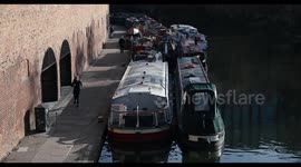 A Run Along The Canal Past The Boats, London, United Kingdom