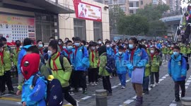 Pupuils Queue To Enter The Campus in Yichang, China
