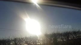 Sun Shines bright over the M40 motorway towards Oxfordshire town