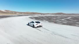 A Racer Races on Ice Surface In Zhangjiakou, China