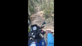 Going very off-road with buddy and his bike.