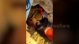 Rescue Crews Struggle To Save Barely Conscious Man Who Was Under The Rubble After The Deadly Earthquake In Hatay, Turkey