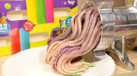 Satisfying footage as textured slime is squeezed through meat grinder