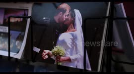 A close-up of both Prince Harry and Megan kissing after their Marriage, London, United Kingdom