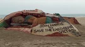 Indian sand artist creates incredible installation in honor of Turkey, Syria earthquake victims