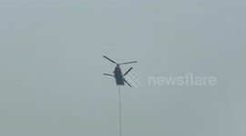 Helicóptero CHINOK Combatiendo Incendios forestales Región del Biobío, Chile