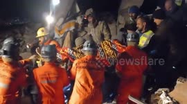 Woman Survivor Pulled Alive From Rubble In Hatay, Turkey