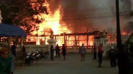 Locals flee as smoke rises from fire at school in northern Thailand