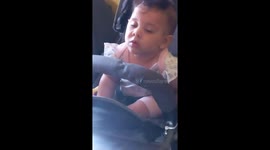 Fight against her sleep fell asleep like that in the pram do not like to b touch when she is tired