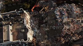 Drone footage shows some of the first aerial images of devastating earthquake damage in Adiyaman, Turkey