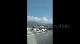 Highway traffic congestion ensues as vehicles rush to quake-hit areas
