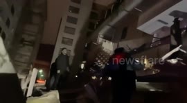 People screamed for help under the rubble after an earthquake brought down an apartment building in Turkey